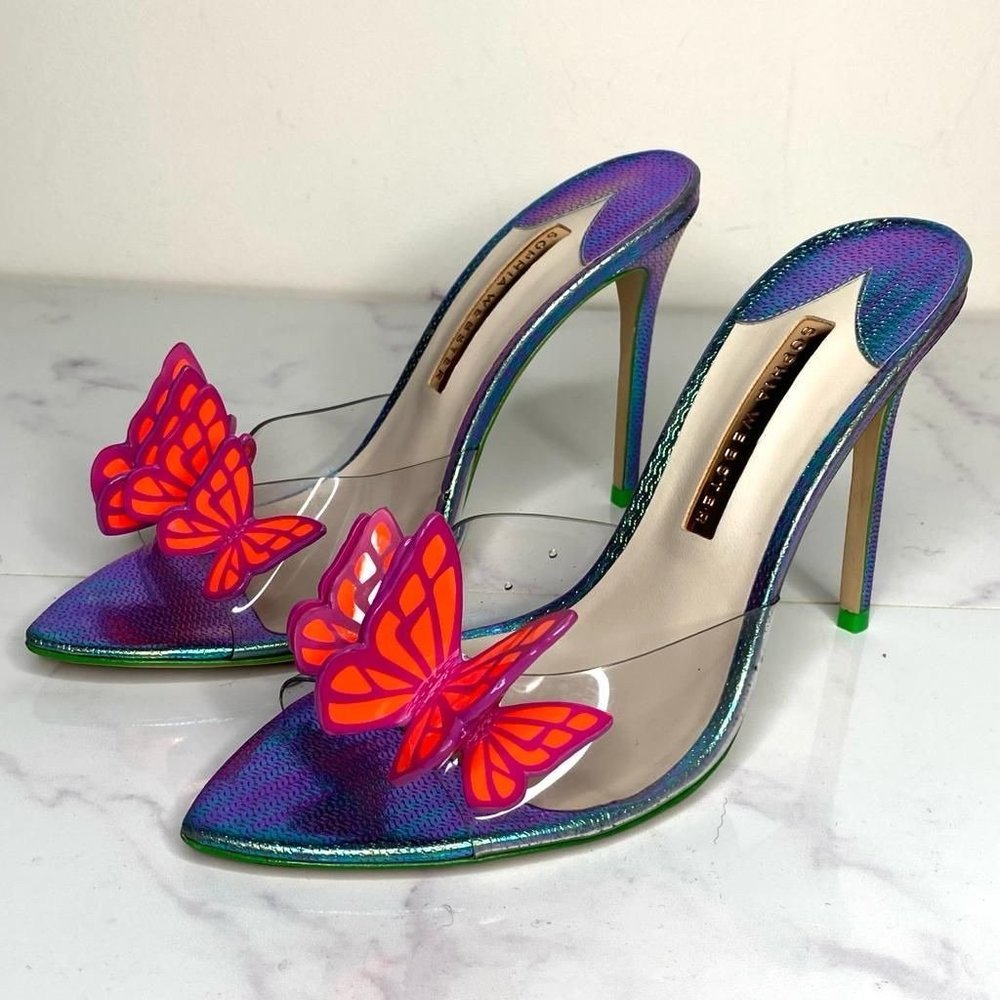 Sophia Webster BUTTERFLY Vanessa PVC High Heel Sandals Orchid Flame 40